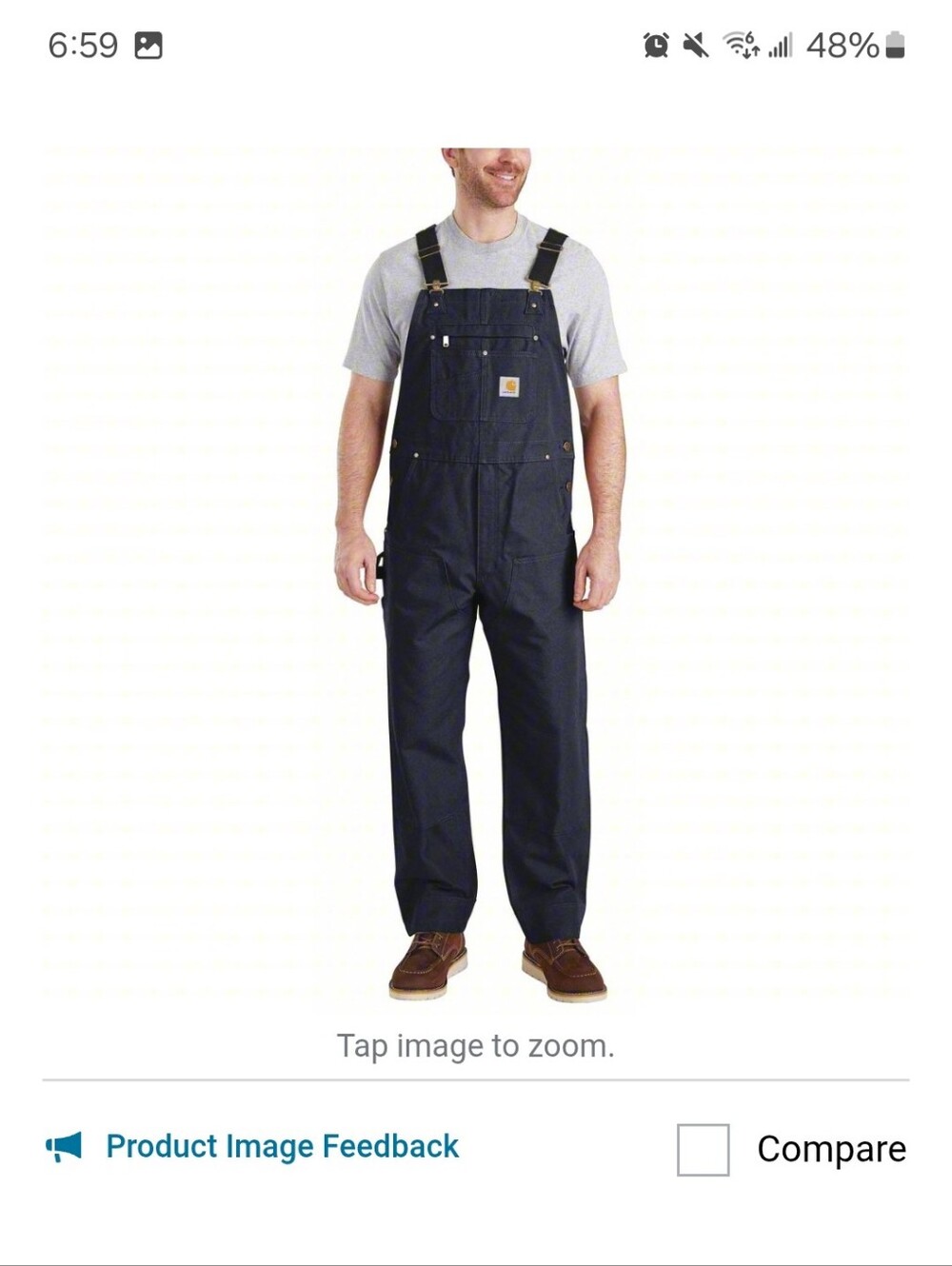 Carhartt Men's Bib Overall - Durable Utility Trousers - Picture 6 of 11